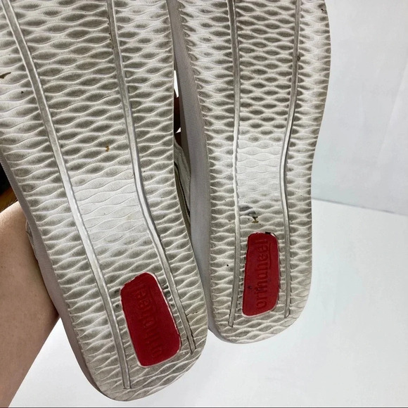 Orthaheel HIGH TIDE Beige Sand Tan Leather Fabric Flip Flop Sandals Women's 11 - Picture 5 of 5